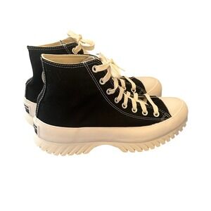 Stylish Black and White High-Top Sneakers